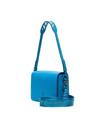 Off-White Blue Bulldog Clip Leather Shoulder Bag