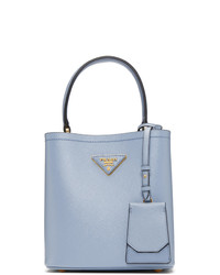 Prada Blue Saffiano Small Double Bag