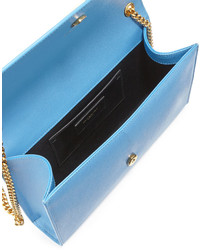Saint Laurent Monogram Medium Calfskin Crossbody Bag Blue