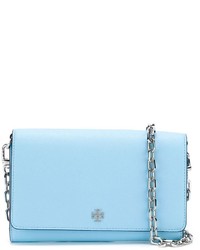 Women's Light Blue Leather Crossbody Bags by Tory Burch | Lookastic