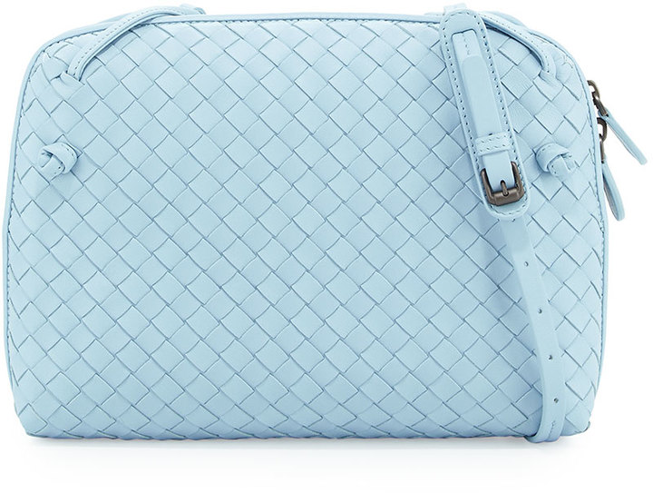 light blue messenger bag