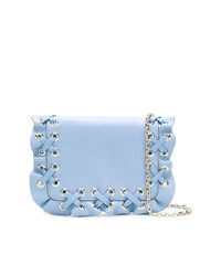 RED Valentino Woven Ruffle Shoulder Bag