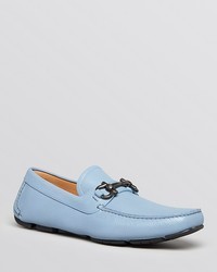 Light Blue Leather Driving Shoes