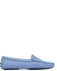 Tod's Gommino Textured Leather Loafers Light Blue
