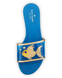Kate Spade New York Tara Fish Flat Slide Sandal Surf Blue