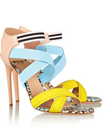 MSGM Elasticated Grosgrain And Leather Sandals