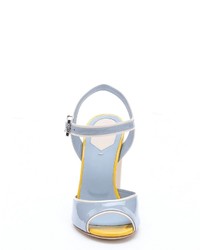 Fendi Light Blue Patent Leather Strappy Sandals