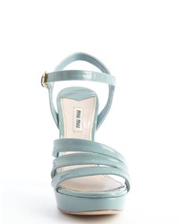 Miu Miu Sky Patent Leather Twist Platform Sandals