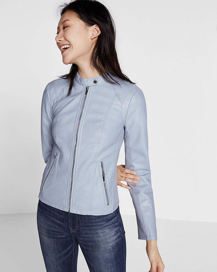 Express minus the hotsell leather double peplum jacket