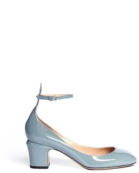Nobrand Patent Leather Ankle Strap Pumps