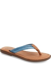 Light Blue Leather Thong Sandals