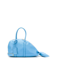 Light Blue Leather Tote Bag