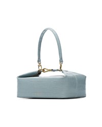 Rejina Pyo Blue Olivia Crocodile Embossed Leather Box Bag