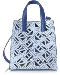 Kenzo Flying Light Blue Leather Tote