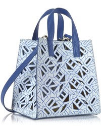 Kenzo Flying Light Blue Leather Tote