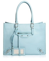 ChicNova Light Blue Pu Rivets Embellished Tote Bag