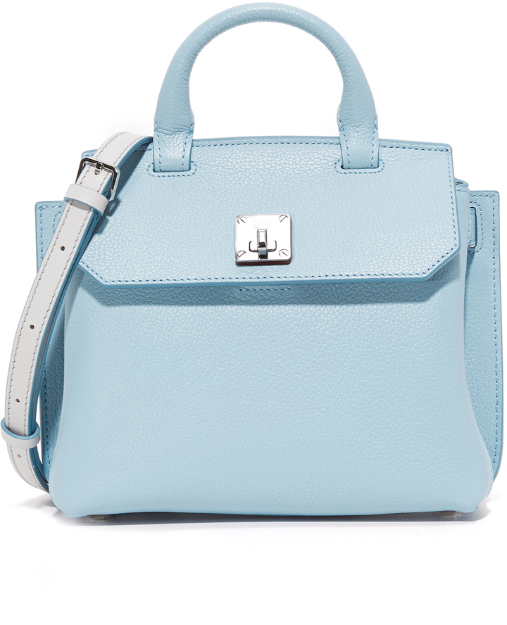 light blue mcm bag