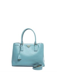 Prada Pre Owned Anice Blue Saffiano Lux Small Tote Bag
