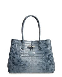 Longchamp Croc-Embossed Leather Crossbody Bag