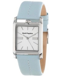 Hush Puppies Hp3610l032522 Orbz Rectangular Stainless Steel Light Blue Genuine Leather Watch