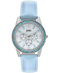 Jolie Ladies Crystal And Leather Chronograph Watch