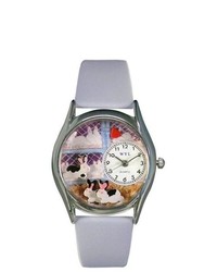 Whimsical Watches Bunny Rabbit Baby Blue Leather And Silvertone Watch In Silver