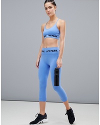 Ivy Park Active Seamless Knitted Capri Legging In Blue