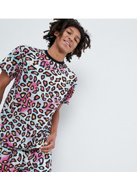 Milk It Vintage Ringer T Shirt In Pastel Leopard Print