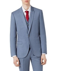 Topman Skinny Fit Crosshatch Suit Jacket