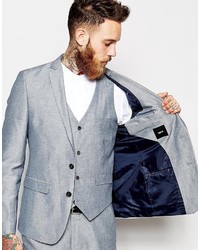 Asos Slim Fit Suit Jacket In Linen