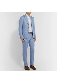 Tod's Light Blue Linen Suit Trousers
