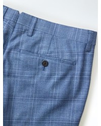 Banana Republic Slim Monogram Blue Plaid Wool Blend Suit Trouser
