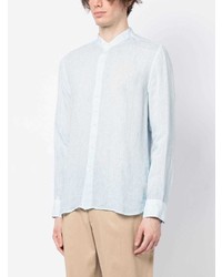 120% Lino Band Collar Linen Shirt