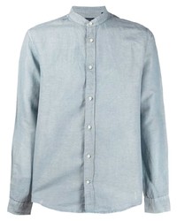 Deperlu Band Collar Long Sleeve Shirt