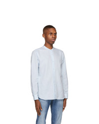 Z Zegna Blue Milano Cotton And Linen Shirt