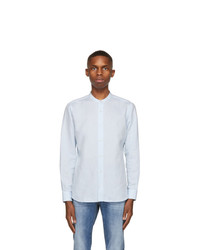 Z Zegna Blue Milano Cotton And Linen Shirt