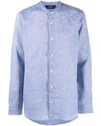 Zegna Collarless Button Up Shirt