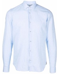 Manuel Ritz Crinkled Finish Linen Blend Shirt