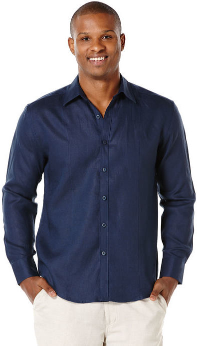 Cubavera Dobby Cotton Long Sleeves Button-down Shirt in Blue for