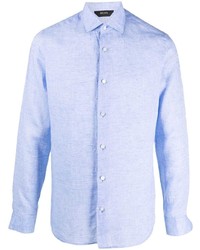 Ermenegildo Zegna Cutaway Collar Linen Shirt