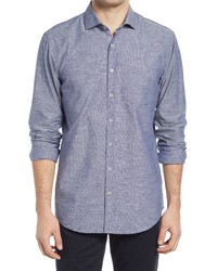 Brax Harold Regular Fit Solid Cotton Linen Button Up Shirt