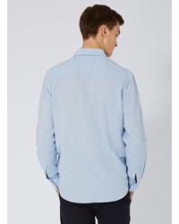 Topman Light Blue Textured Casual Shirt