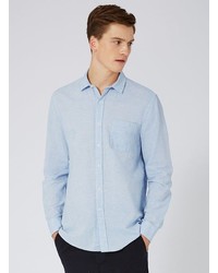 Topman Light Blue Textured Casual Shirt