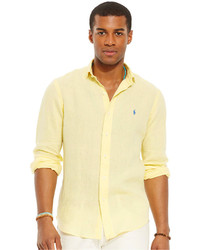 Polo Ralph Lauren Linen Sport Shirt in Yellow for Men