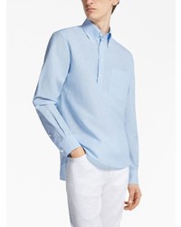 Zegna Long Sleeve Linen Cotton Shirt