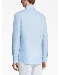 Zegna Long Sleeve Linen Cotton Shirt