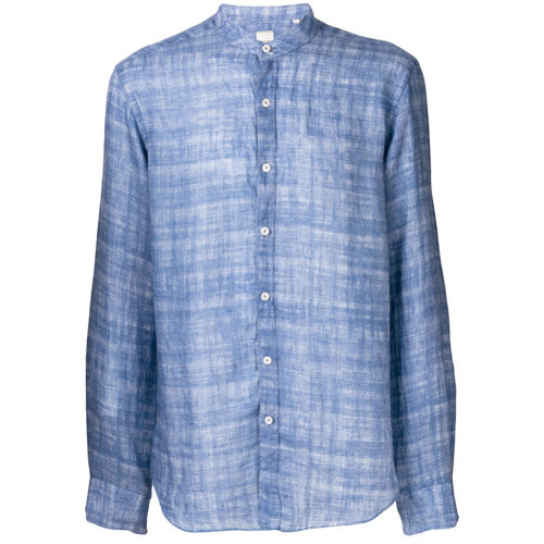 Xacus Mandarin Collar Shirt, $75 | farfetch.com | Lookastic