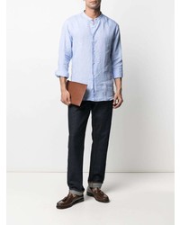 Z Zegna Mandarin Colllar Linen Shirt