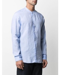 Z Zegna Mandarin Colllar Linen Shirt