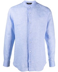 Z Zegna Mandarin Colllar Linen Shirt